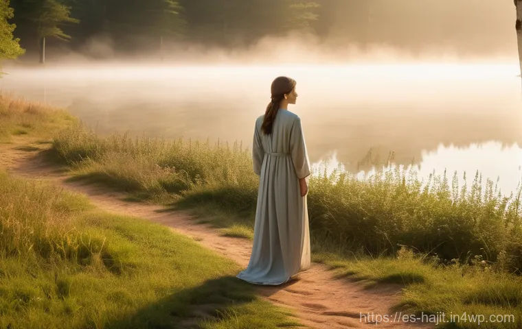 자기 성찰을 통한 개인적 성장의 과정 - **Prompt:** A person, gender-neutral, stands in a serene, ethereal landscape. Soft, golden light ema...