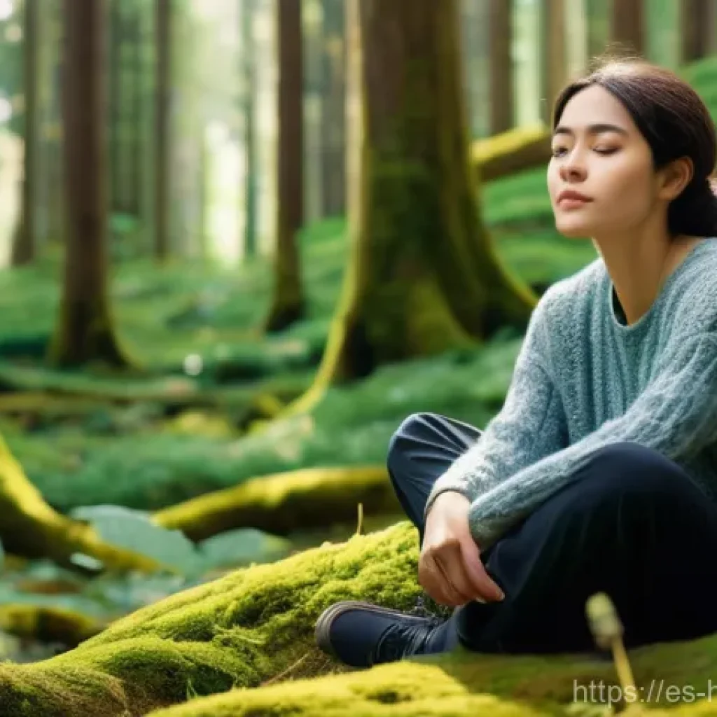 자기 성찰을 통한 목표의 구체화 - **Prompt:** A young adult, gender-neutral, with a serene and introspective expression, sits cross-le...